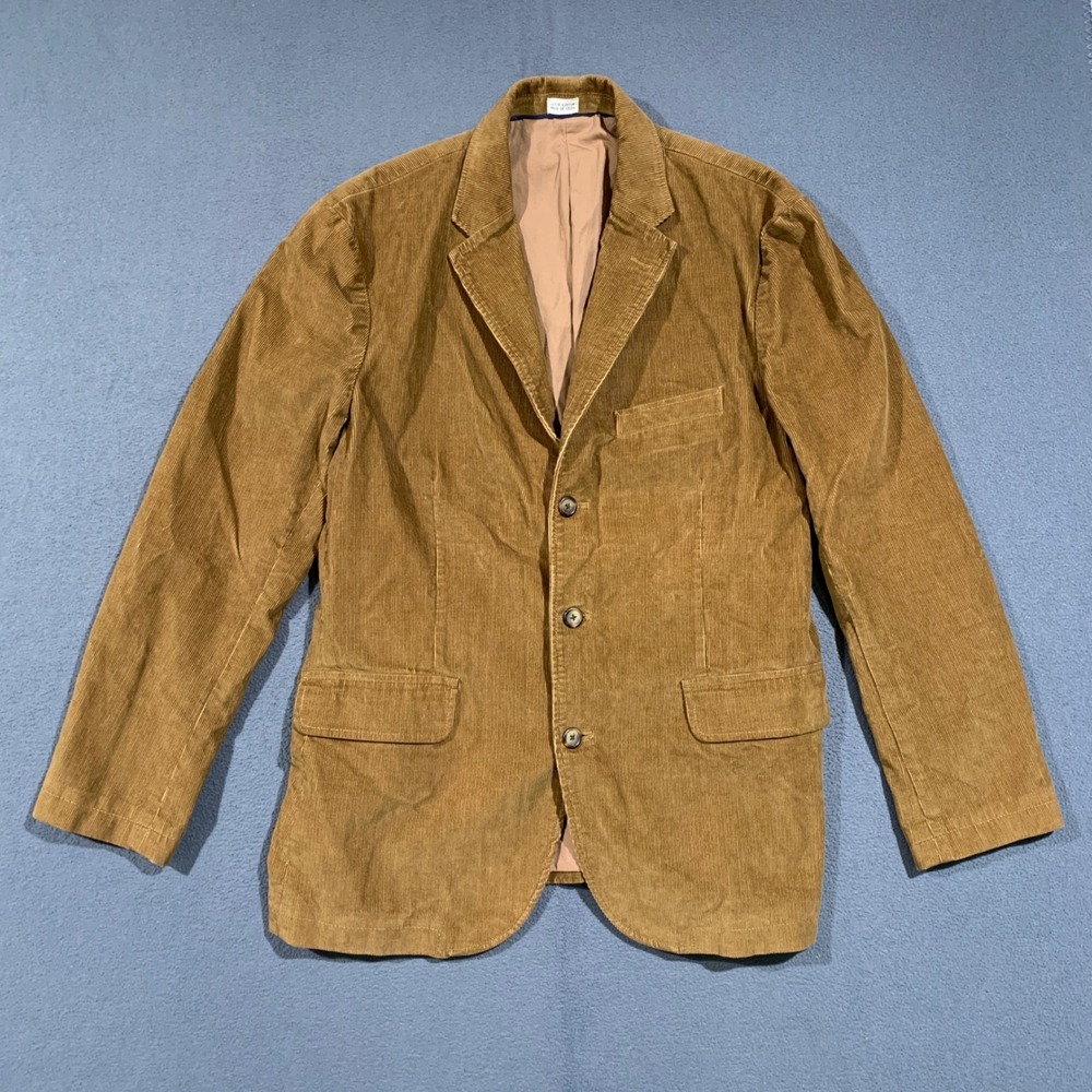 J.Crew Blazer Men XL Brown Vintage Cord Corduroy 3-Button Sport Coat Jacket